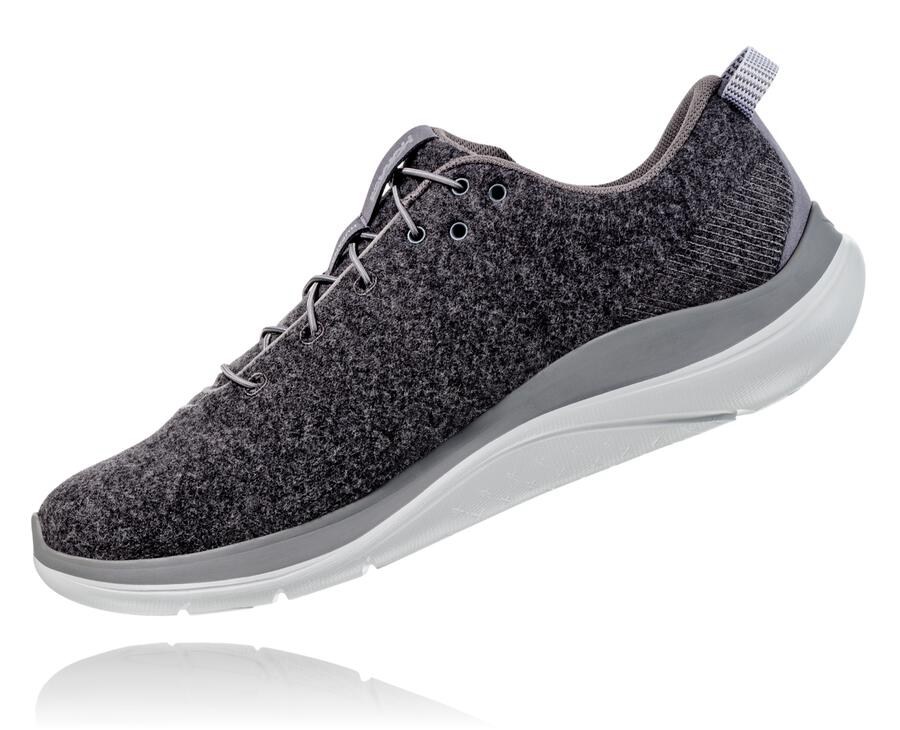 Zapatillas Running Hoka One One Mujer - Hupana Flow Wool - Gris Oscuro - TBS627184